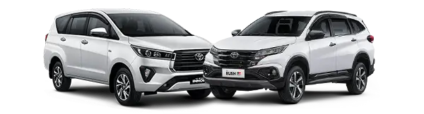 Rental Mobil Surabaya Rush GR sport dan Inova reborn warna abu-abu