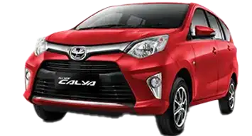 Rental Mobil Calya 2019 warna merah wrktrans